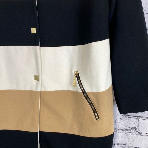 Chico's Statement Colorblock Jacket Camel/Black Large - Picture 6 of 16